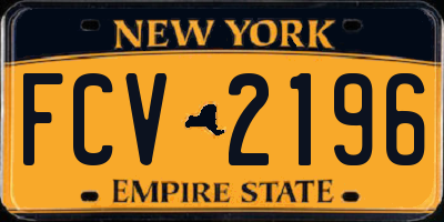 NY license plate FCV2196