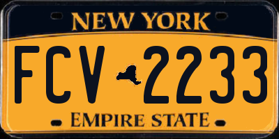 NY license plate FCV2233