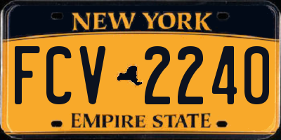 NY license plate FCV2240