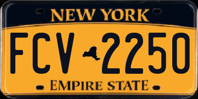 NY license plate FCV2250