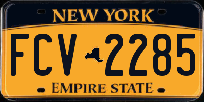 NY license plate FCV2285