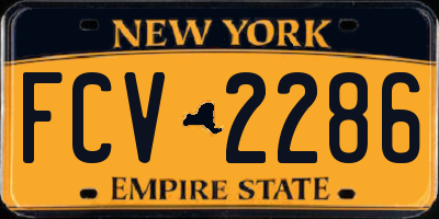NY license plate FCV2286