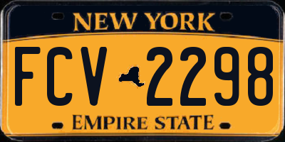 NY license plate FCV2298
