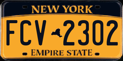 NY license plate FCV2302