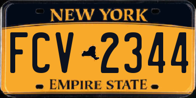 NY license plate FCV2344