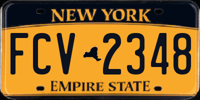 NY license plate FCV2348