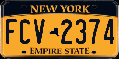 NY license plate FCV2374