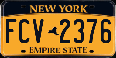 NY license plate FCV2376