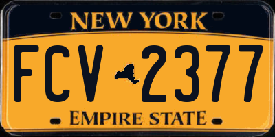 NY license plate FCV2377