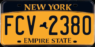 NY license plate FCV2380