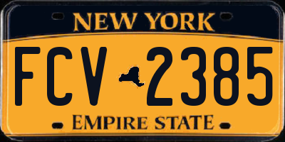 NY license plate FCV2385