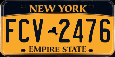 NY license plate FCV2476