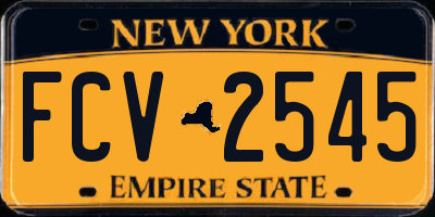 NY license plate FCV2545