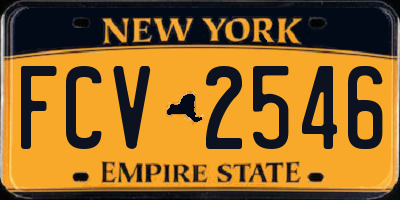 NY license plate FCV2546