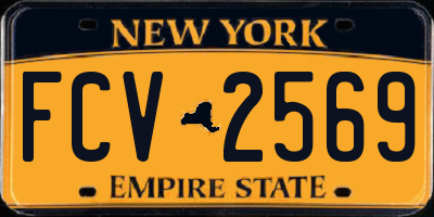 NY license plate FCV2569