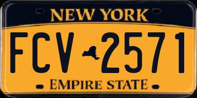NY license plate FCV2571