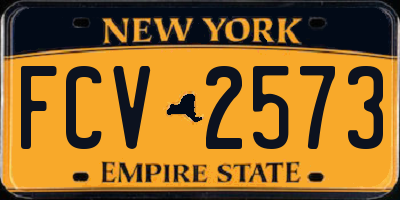 NY license plate FCV2573