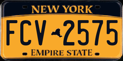 NY license plate FCV2575