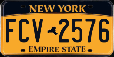 NY license plate FCV2576
