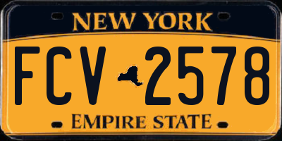 NY license plate FCV2578