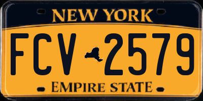 NY license plate FCV2579