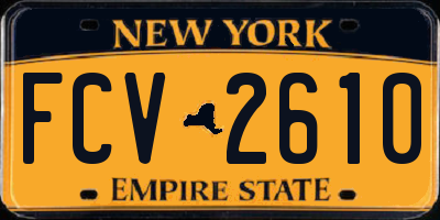 NY license plate FCV2610