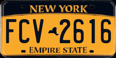 NY license plate FCV2616