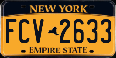 NY license plate FCV2633
