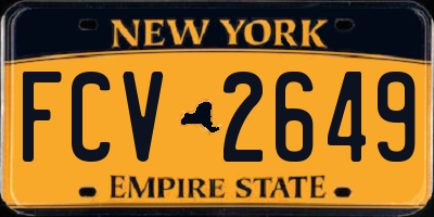 NY license plate FCV2649