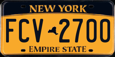 NY license plate FCV2700