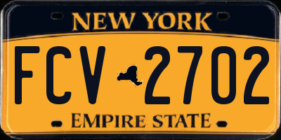 NY license plate FCV2702