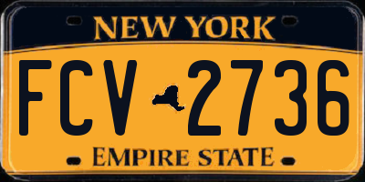 NY license plate FCV2736