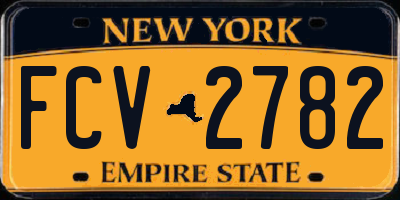 NY license plate FCV2782
