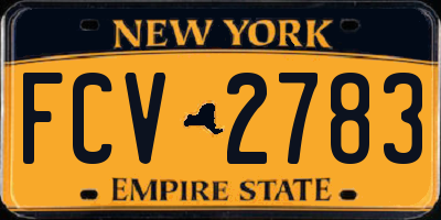 NY license plate FCV2783