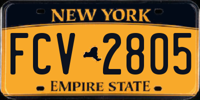 NY license plate FCV2805
