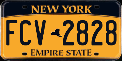 NY license plate FCV2828