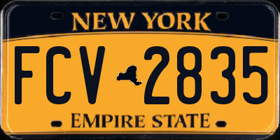 NY license plate FCV2835