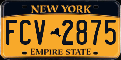 NY license plate FCV2875