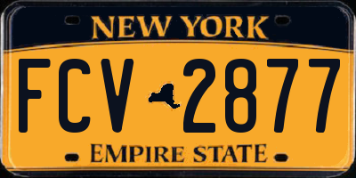 NY license plate FCV2877