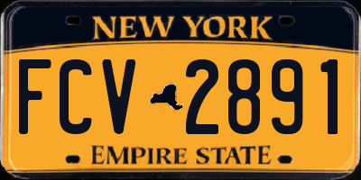 NY license plate FCV2891