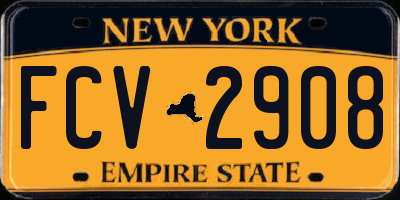 NY license plate FCV2908