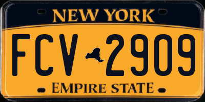 NY license plate FCV2909
