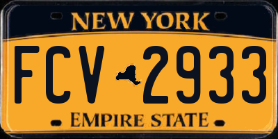 NY license plate FCV2933