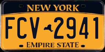 NY license plate FCV2941