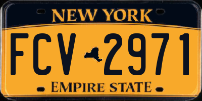 NY license plate FCV2971