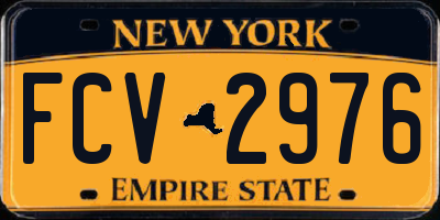 NY license plate FCV2976
