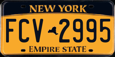 NY license plate FCV2995