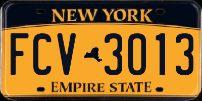 NY license plate FCV3013
