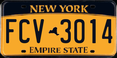 NY license plate FCV3014