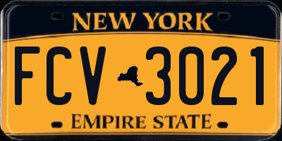 NY license plate FCV3021